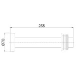 Tubo De Ligacao Para Bacia 25cm Grafite Escovado - Docol