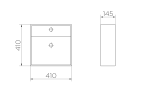 Cuba De Apoio Quadrada Branco 410x410x145mm - Docol Louças