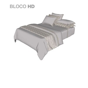 Jogo de Cama Completo - King - Areia - Bordado