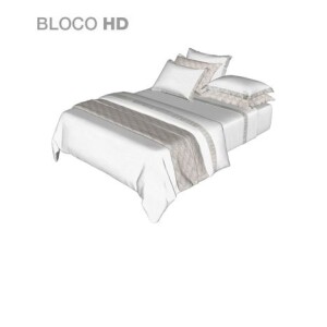 Jogo de Cama Completo - King - Branco - Bordado