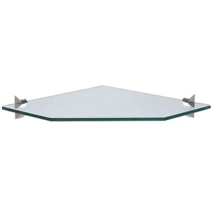 Prateleira de Vidro Tramontina Glass Quadra Canto com Suporte Injetado 250x250x8mm