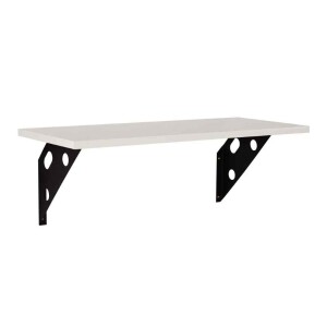Prateleira Tramontina Elite em Madeira Pinus com Acabamento Branco Suporte Metálico 400x250x15 mm