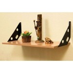 Prateleira Tramontina Elite em Madeira Pinus com Acabamento Amêndoa e Suporte Metálico 900x250x15 mm