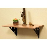 Prateleira Tramontina Elite em Madeira Pinus com Acabamento Amêndoa e Suporte Metálico 900x250x15 mm