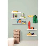 Prateleira Tramontina Elite em Madeira Pinus com Acabamento Cor Branco e Suporte Invisivel 1200x250x25 mm
